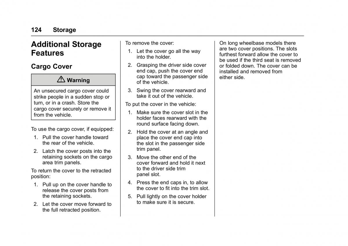 Chevrolet GMC Suburban XI 11 owners manual / page 125