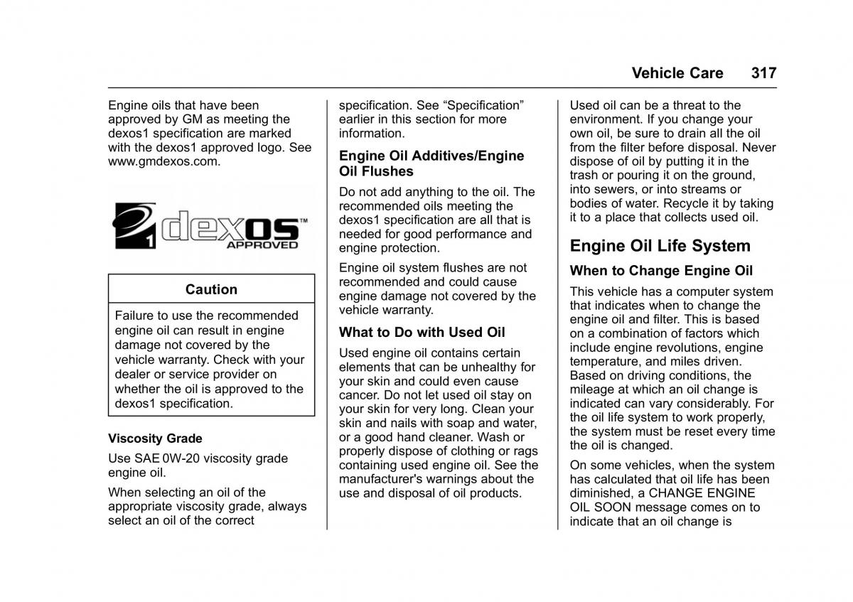 Chevrolet GMC Suburban XI 11 owners manual / page 318