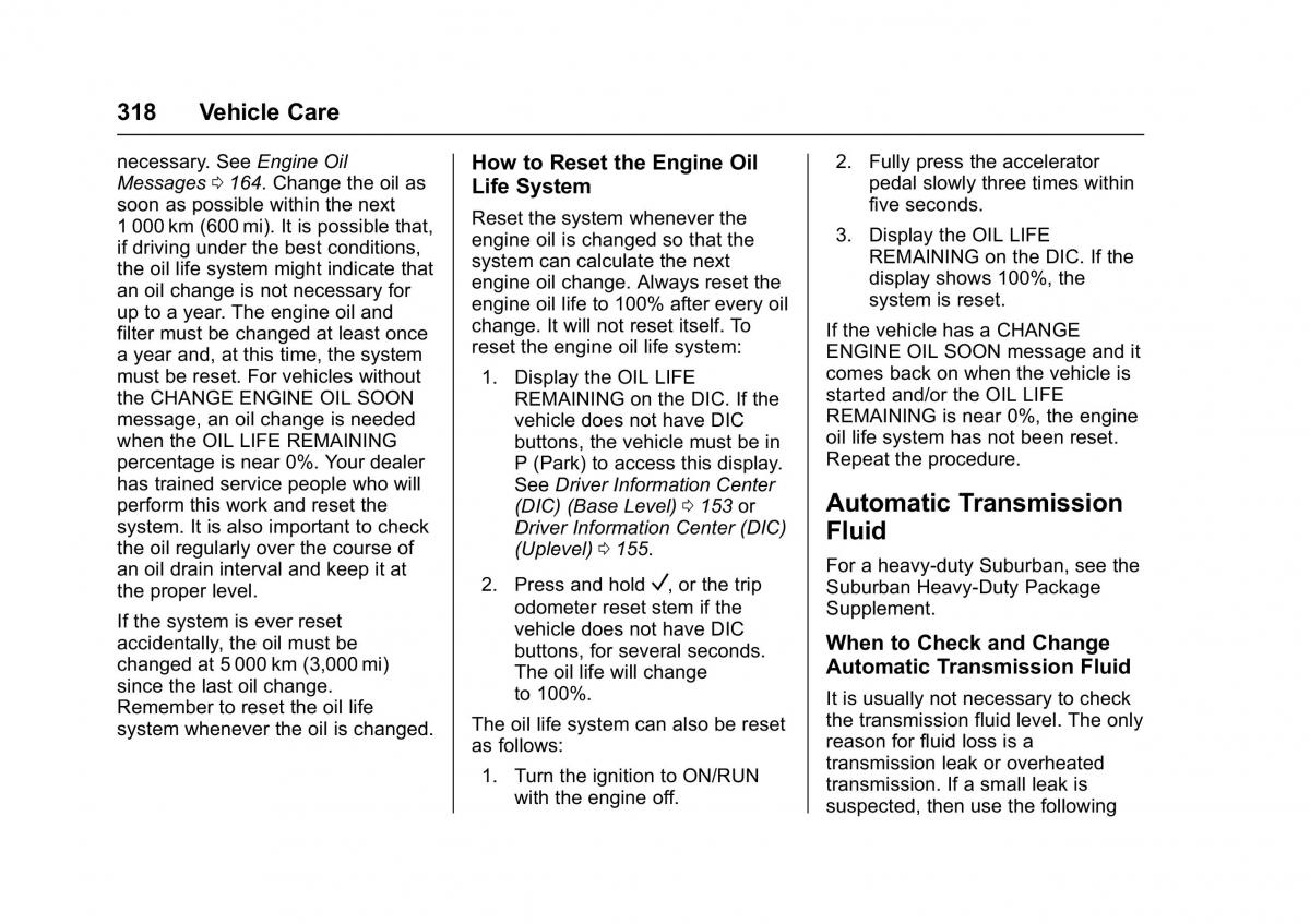 Chevrolet GMC Suburban XI 11 owners manual / page 319