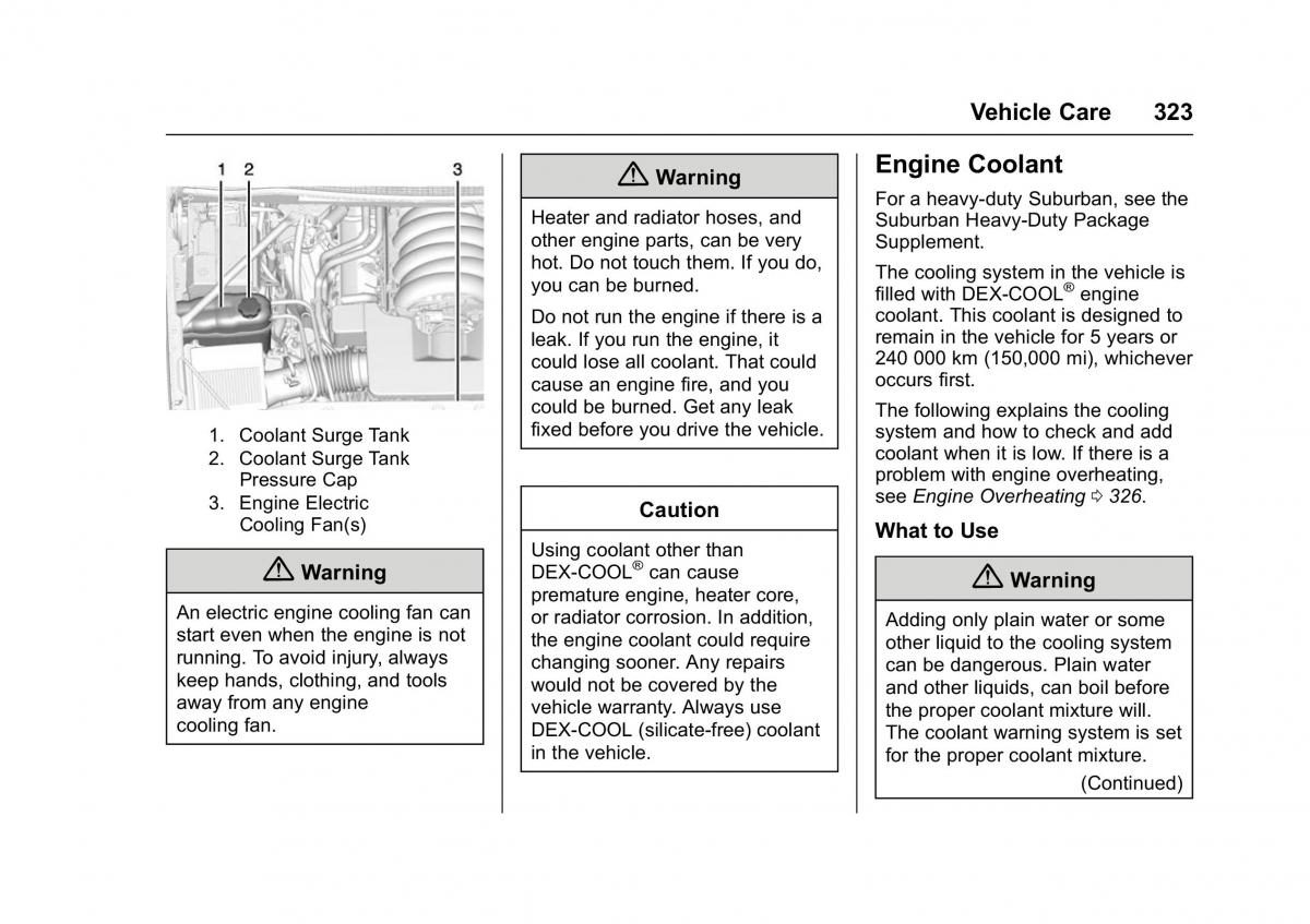 Chevrolet GMC Suburban XI 11 owners manual / page 324