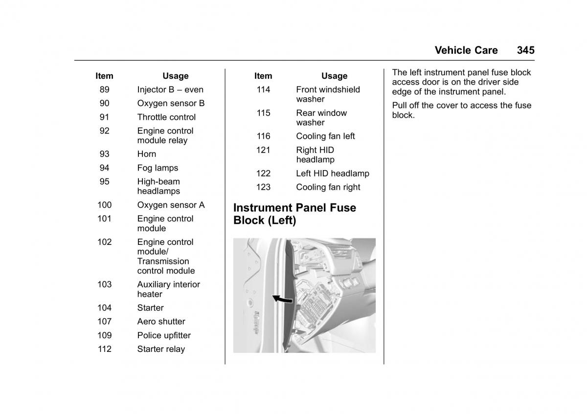 Chevrolet GMC Suburban XI 11 owners manual / page 346