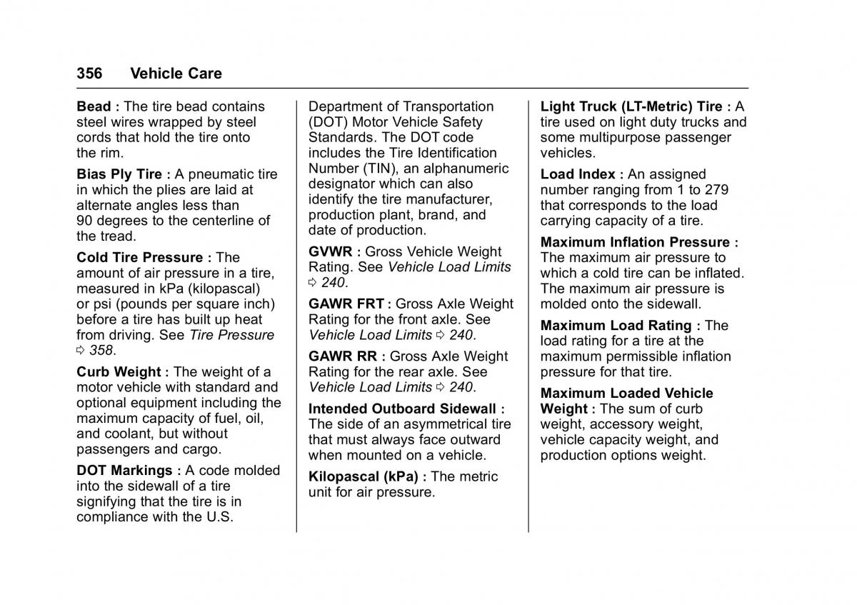 Chevrolet GMC Suburban XI 11 owners manual / page 357