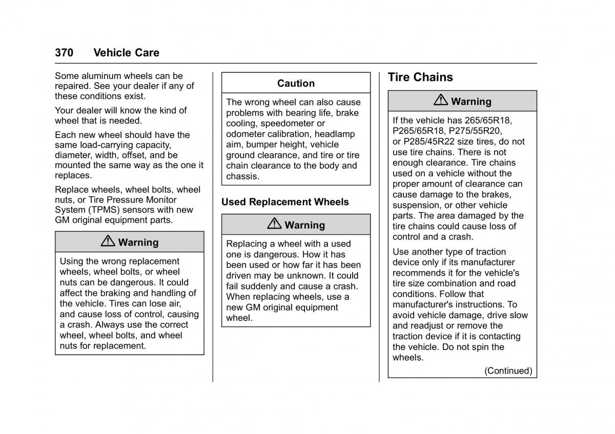 Chevrolet GMC Suburban XI 11 owners manual / page 371