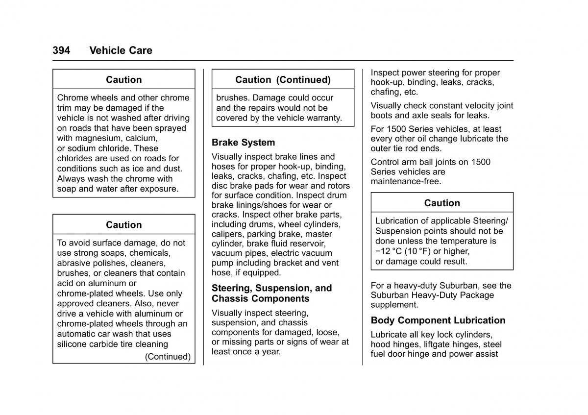 Chevrolet GMC Suburban XI 11 owners manual / page 395