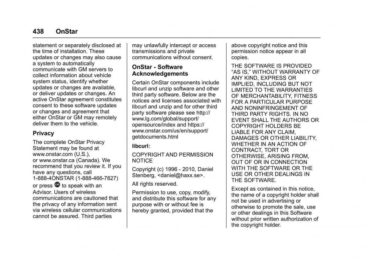 Chevrolet GMC Suburban XI 11 owners manual / page 439