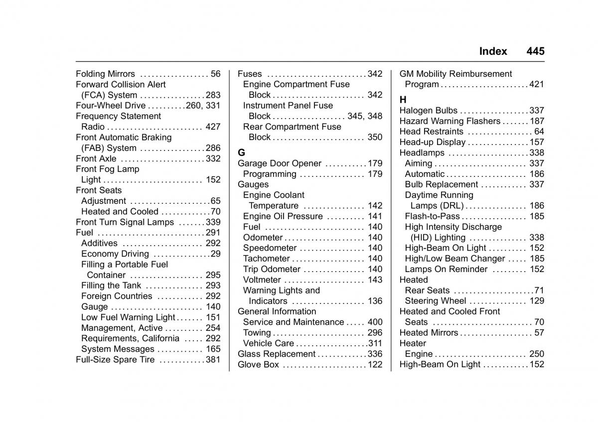 Chevrolet GMC Suburban XI 11 owners manual / page 446