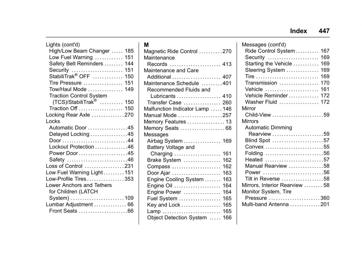 Chevrolet GMC Suburban XI 11 owners manual / page 448