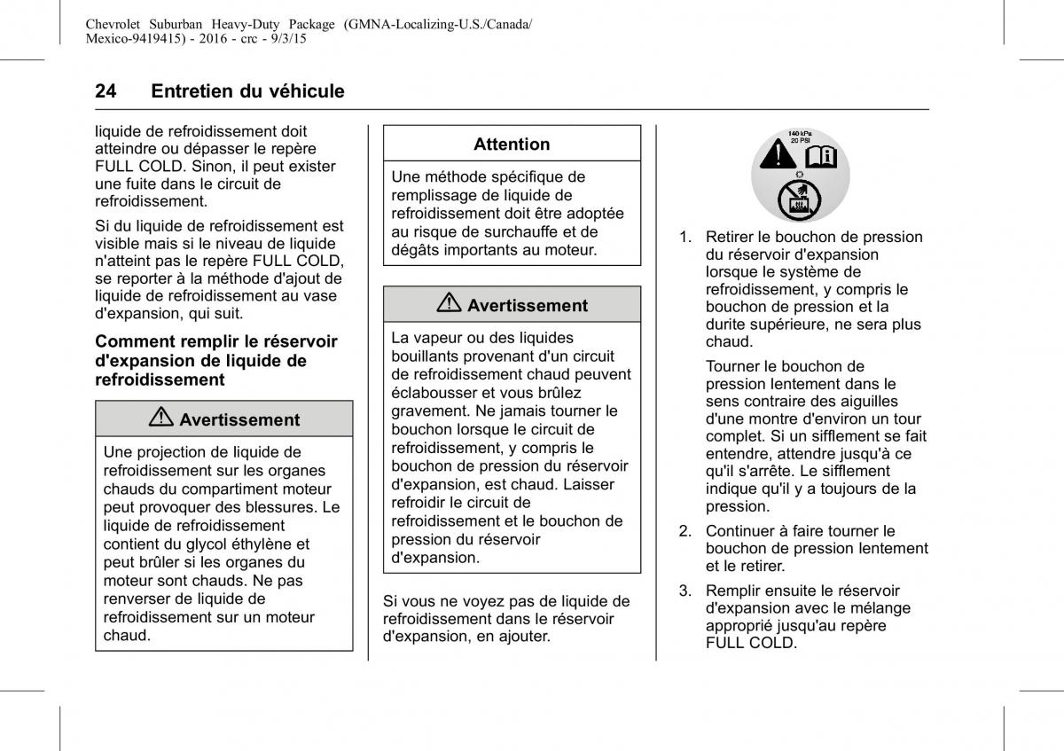 Chevrolet GMC Suburban XI 11 manuel du proprietaire / page 24