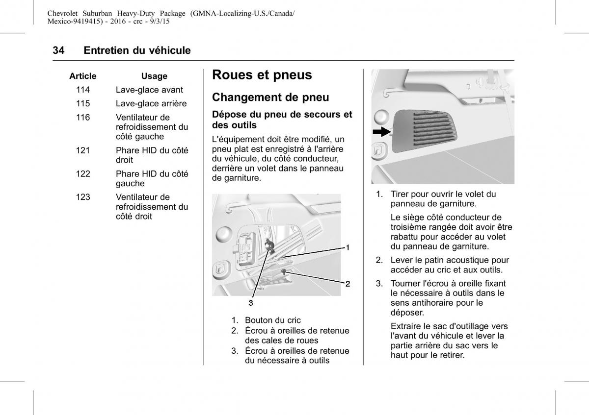 Chevrolet GMC Suburban XI 11 manuel du proprietaire / page 34