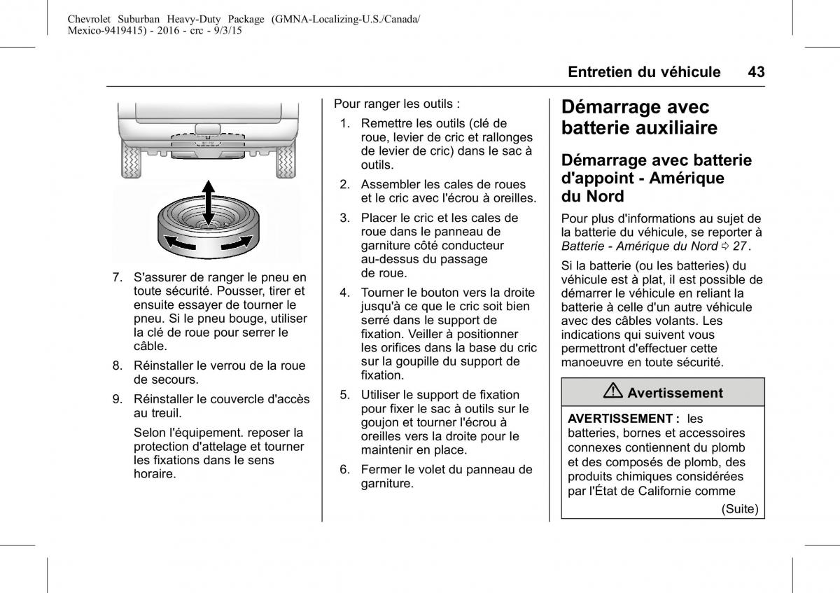 Chevrolet GMC Suburban XI 11 manuel du proprietaire / page 43