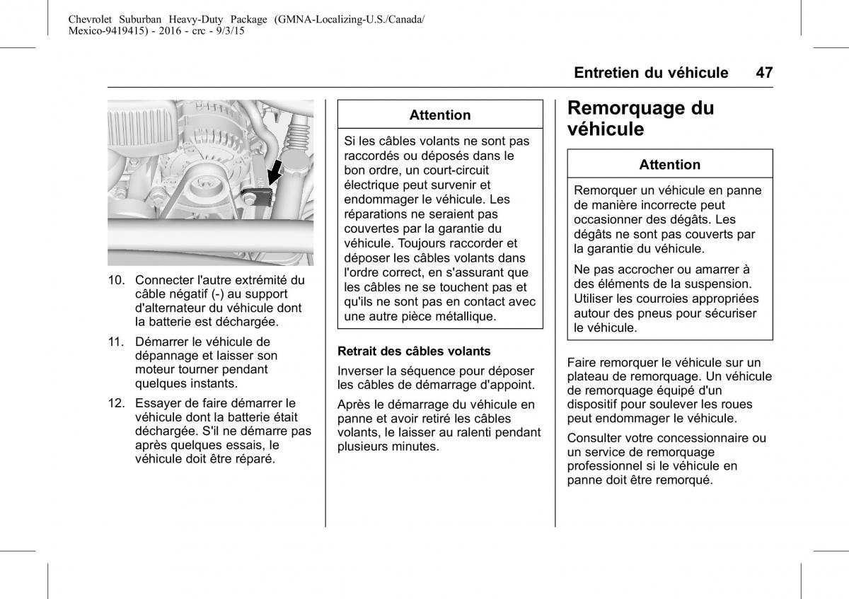 Chevrolet GMC Suburban XI 11 manuel du proprietaire / page 47