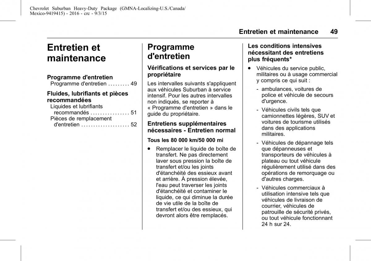 Chevrolet GMC Suburban XI 11 manuel du proprietaire / page 49