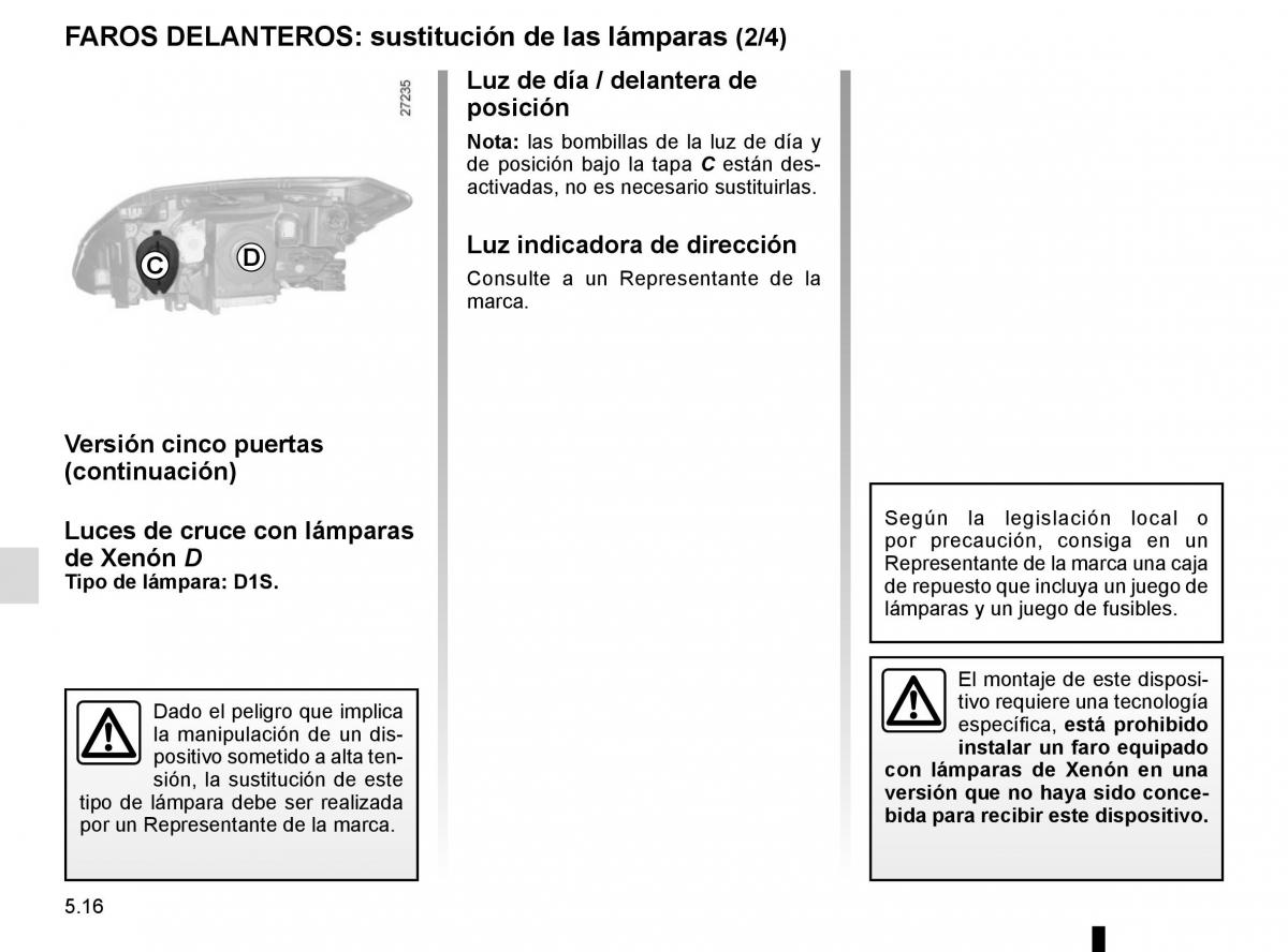 Renault Laguna III 3 manual del propietario / page 198