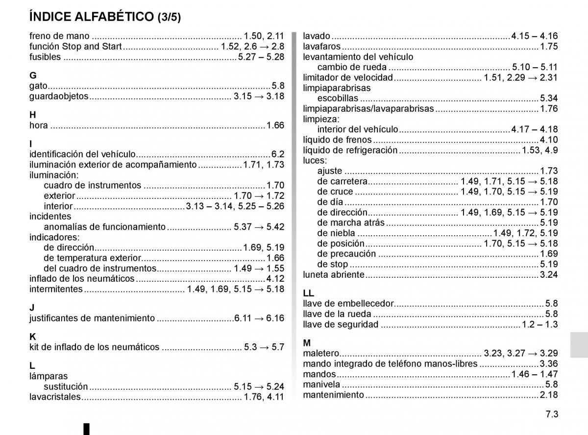 Renault Laguna III 3 manual del propietario / page 249