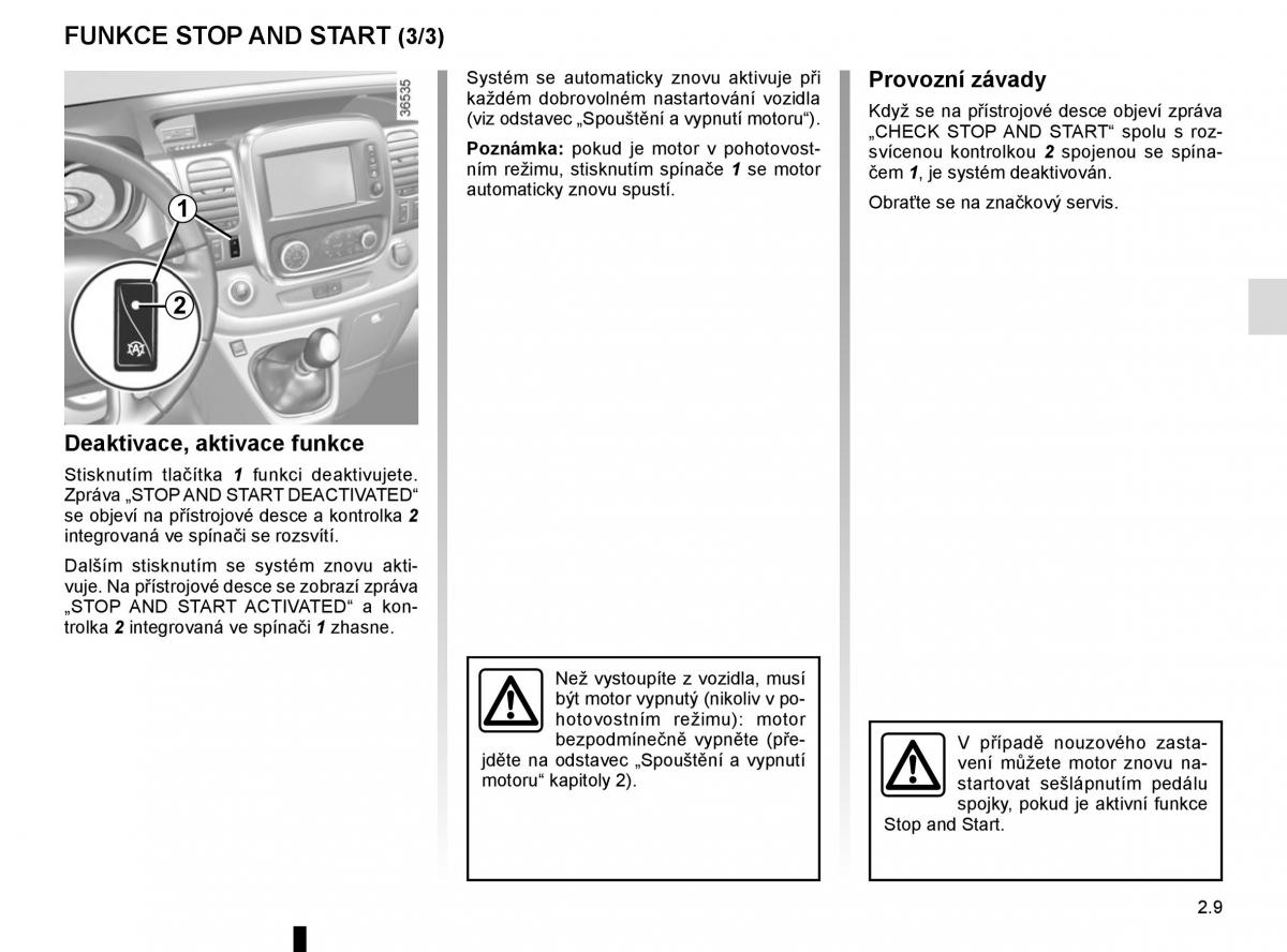 Renault Trafic III 3 navod k obsludze / page 133