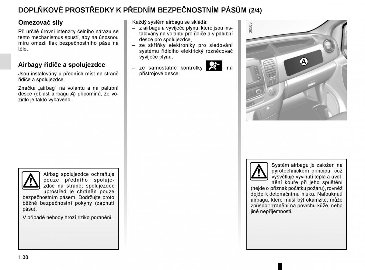 Renault Trafic III 3 navod k obsludze / page 44