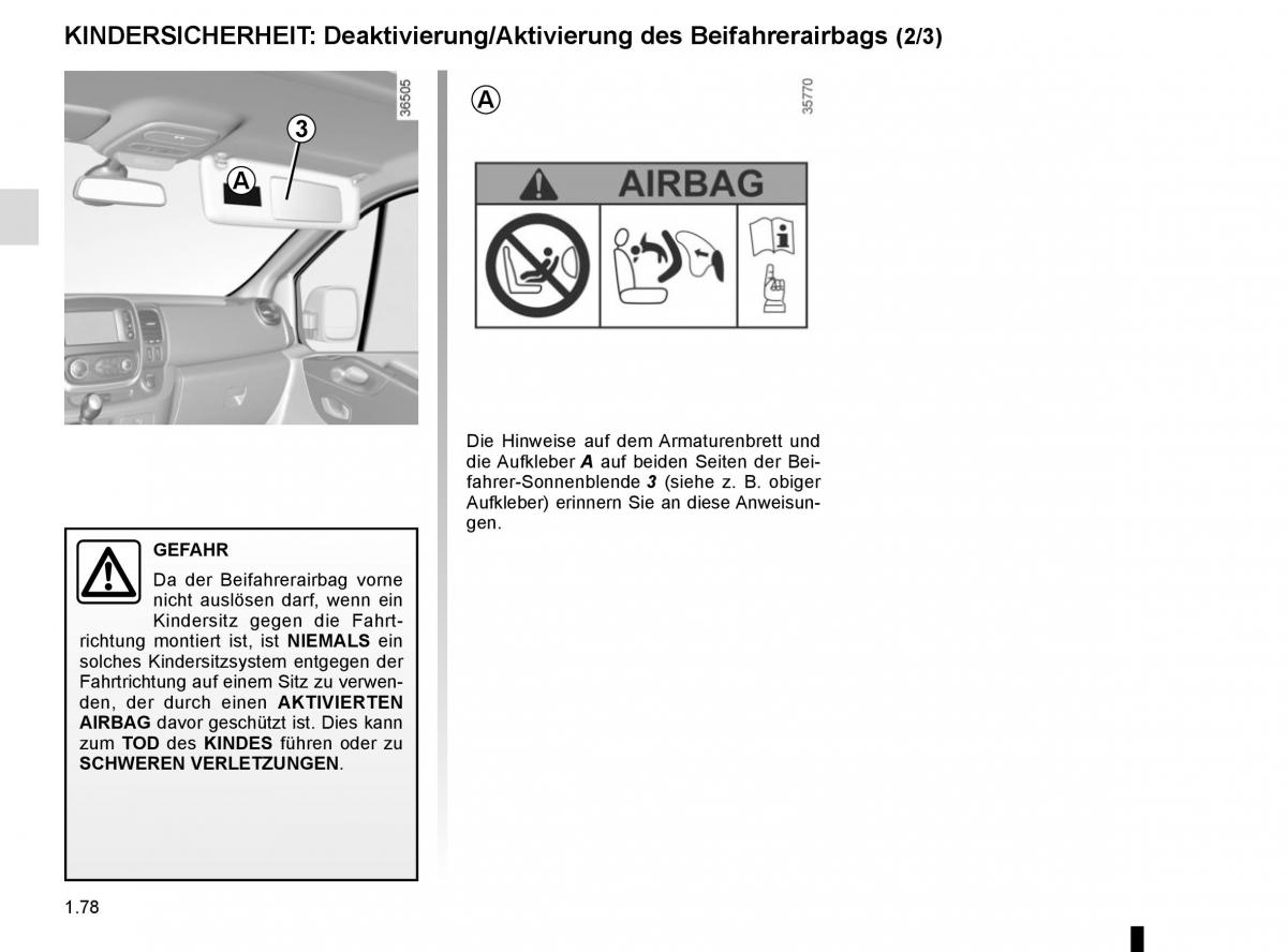 Renault Trafic III 3 Handbuch / page 84