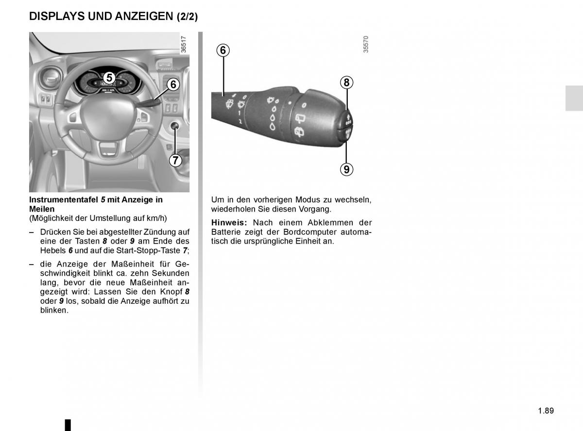 Renault Trafic III 3 Handbuch / page 95