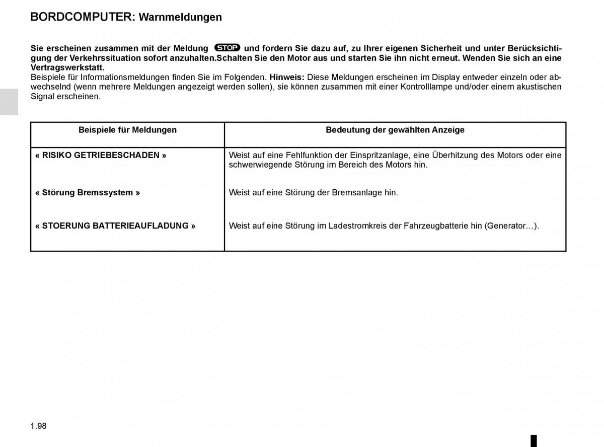 Renault Trafic III 3 Handbuch / page 104