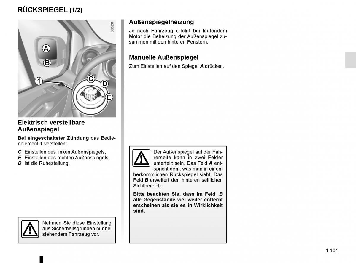 Renault Trafic III 3 Handbuch / page 107