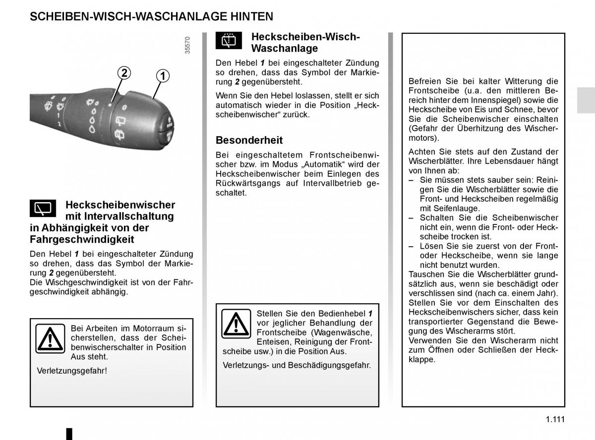 Renault Trafic III 3 Handbuch / page 117