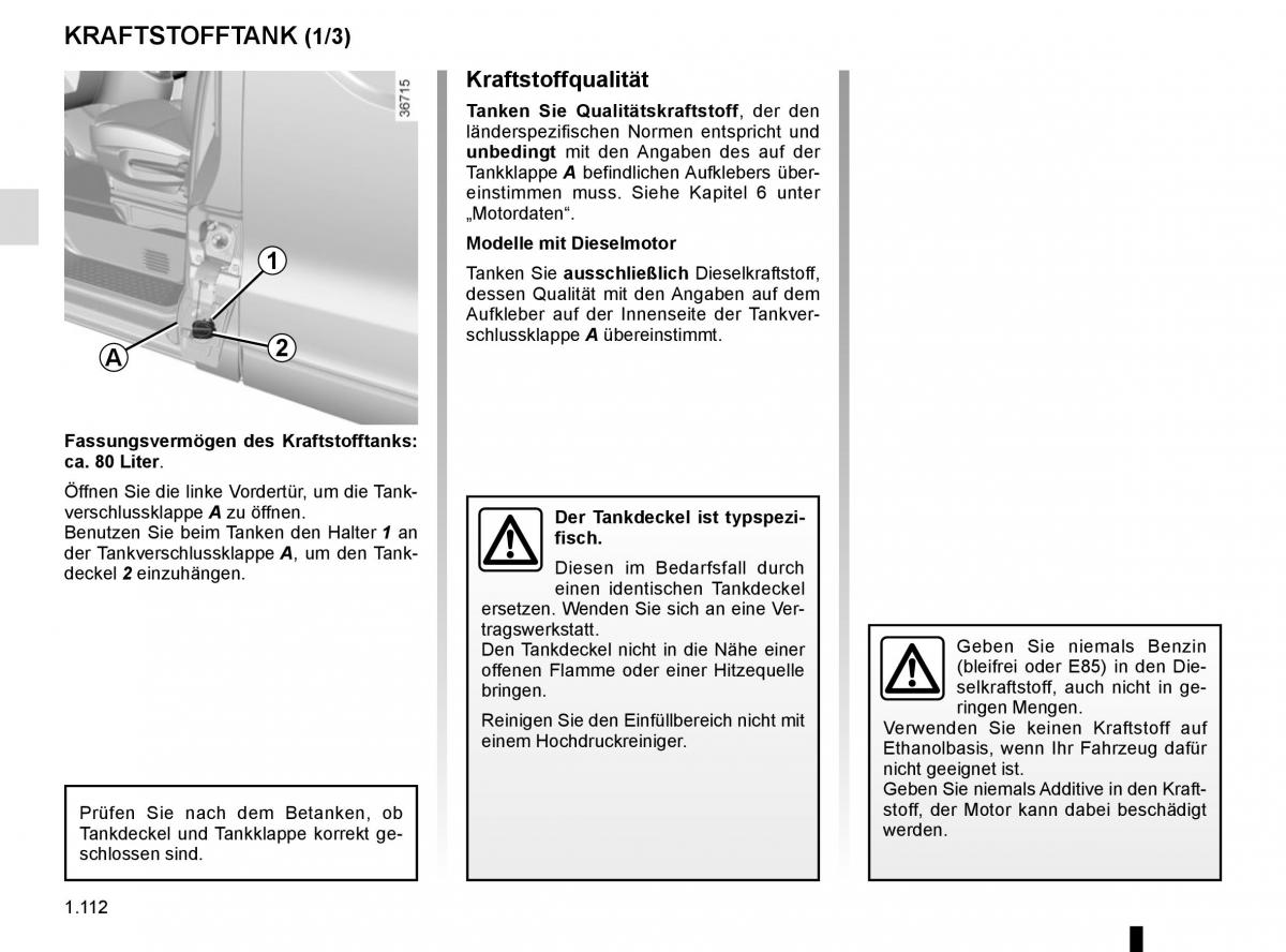 Renault Trafic III 3 Handbuch / page 118