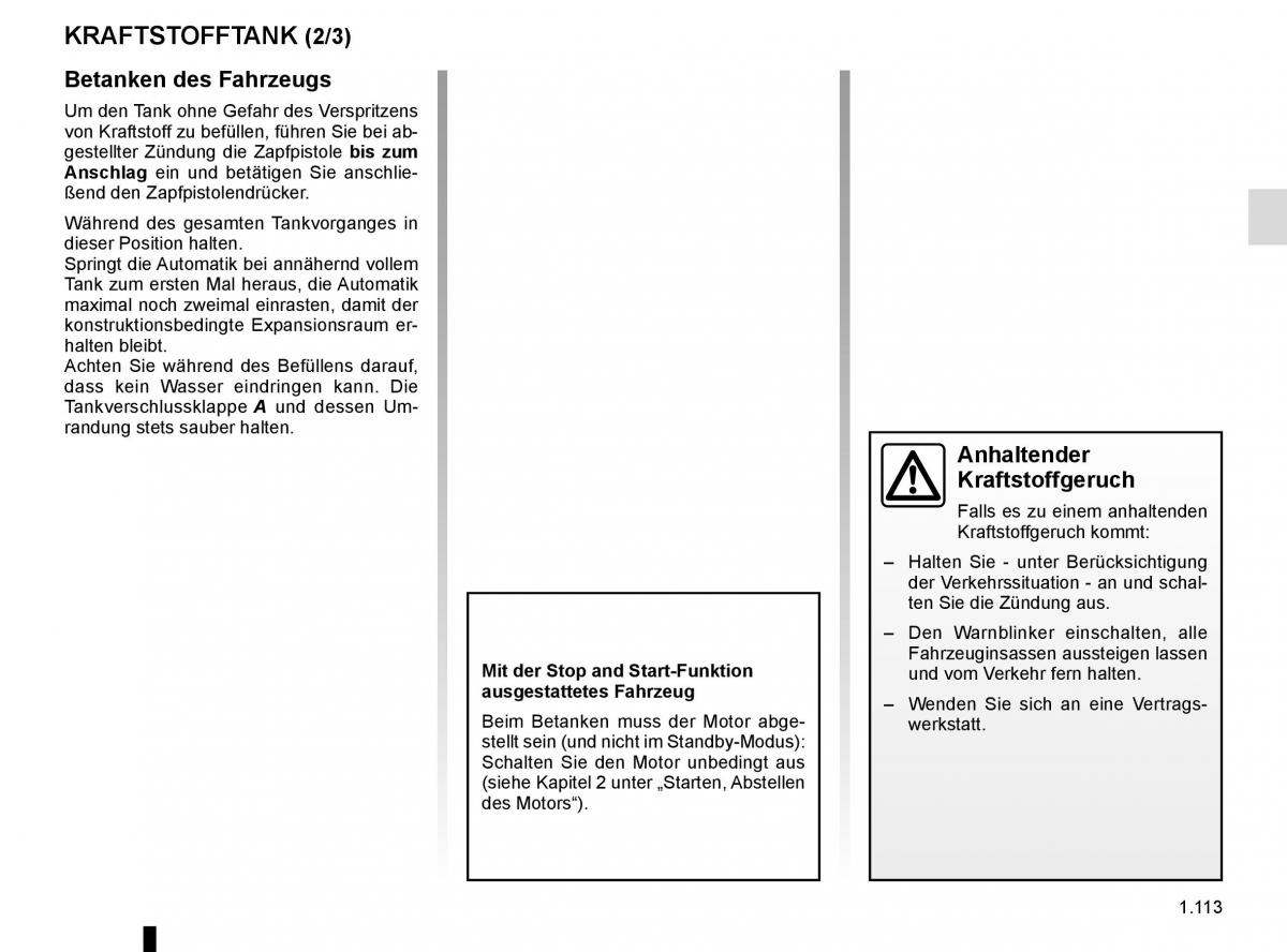 Renault Trafic III 3 Handbuch / page 119