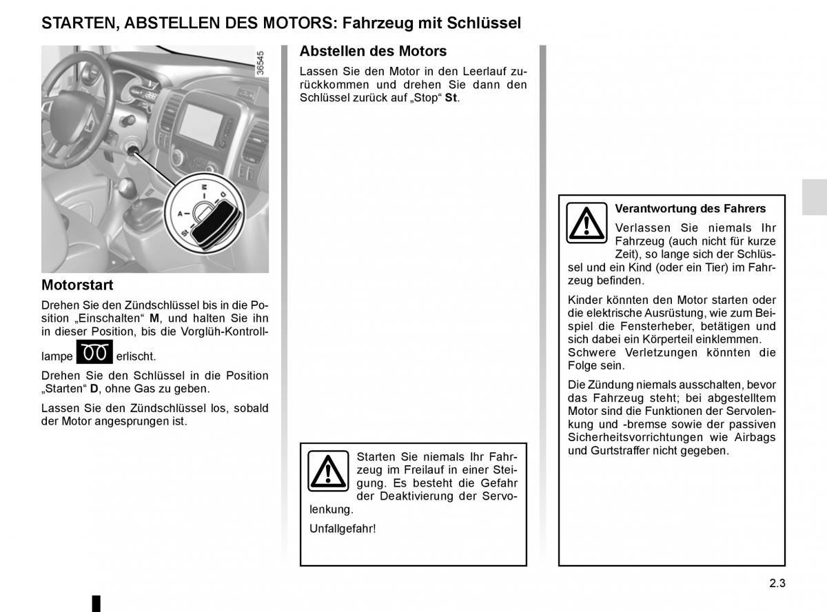 Renault Trafic III 3 Handbuch / page 123