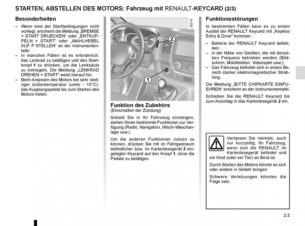 Renault Trafic III 3 Handbuch / page 125