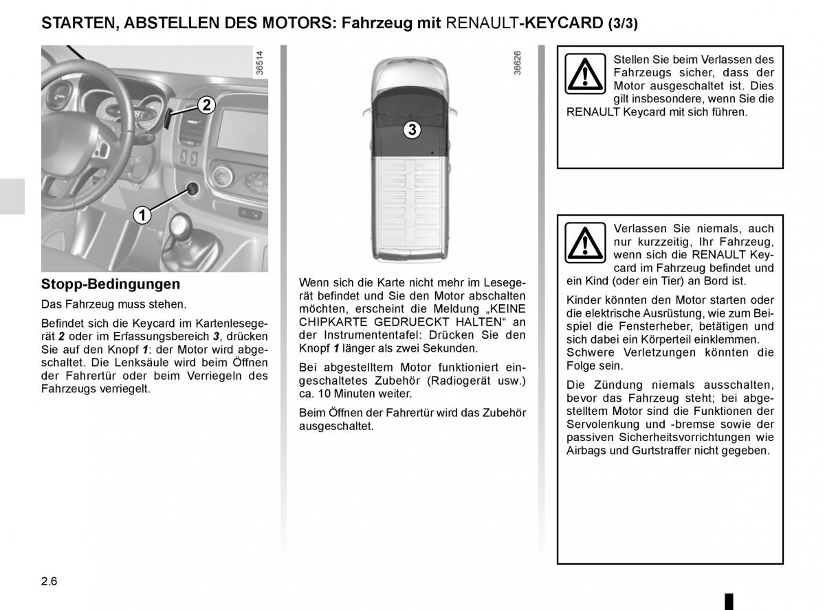 Renault Trafic III 3 Handbuch / page 126