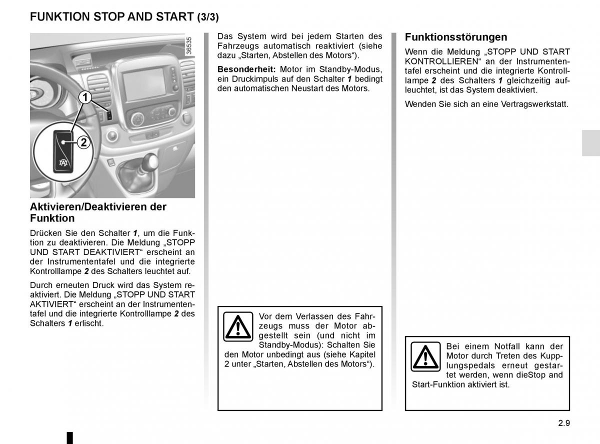 Renault Trafic III 3 Handbuch / page 129