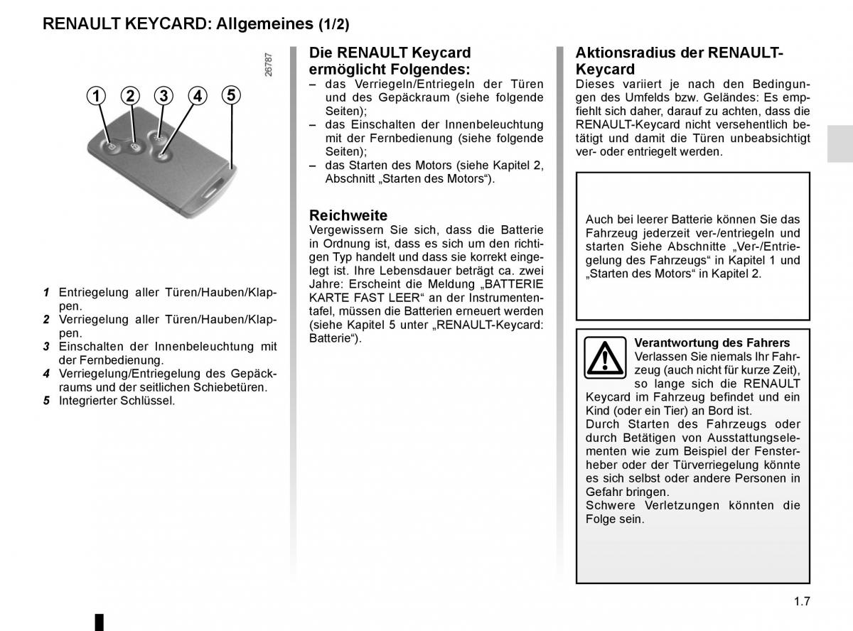 Renault Trafic III 3 Handbuch / page 13