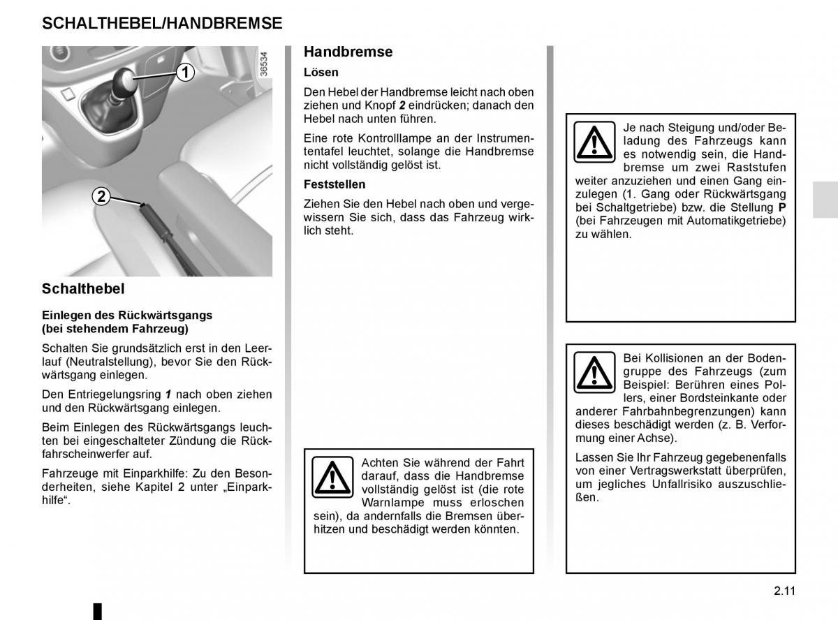 Renault Trafic III 3 Handbuch / page 131