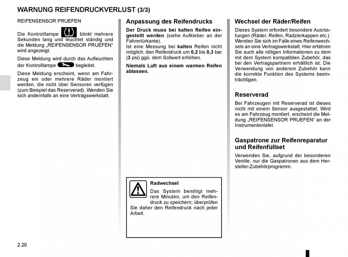 Renault Trafic III 3 Handbuch / page 140