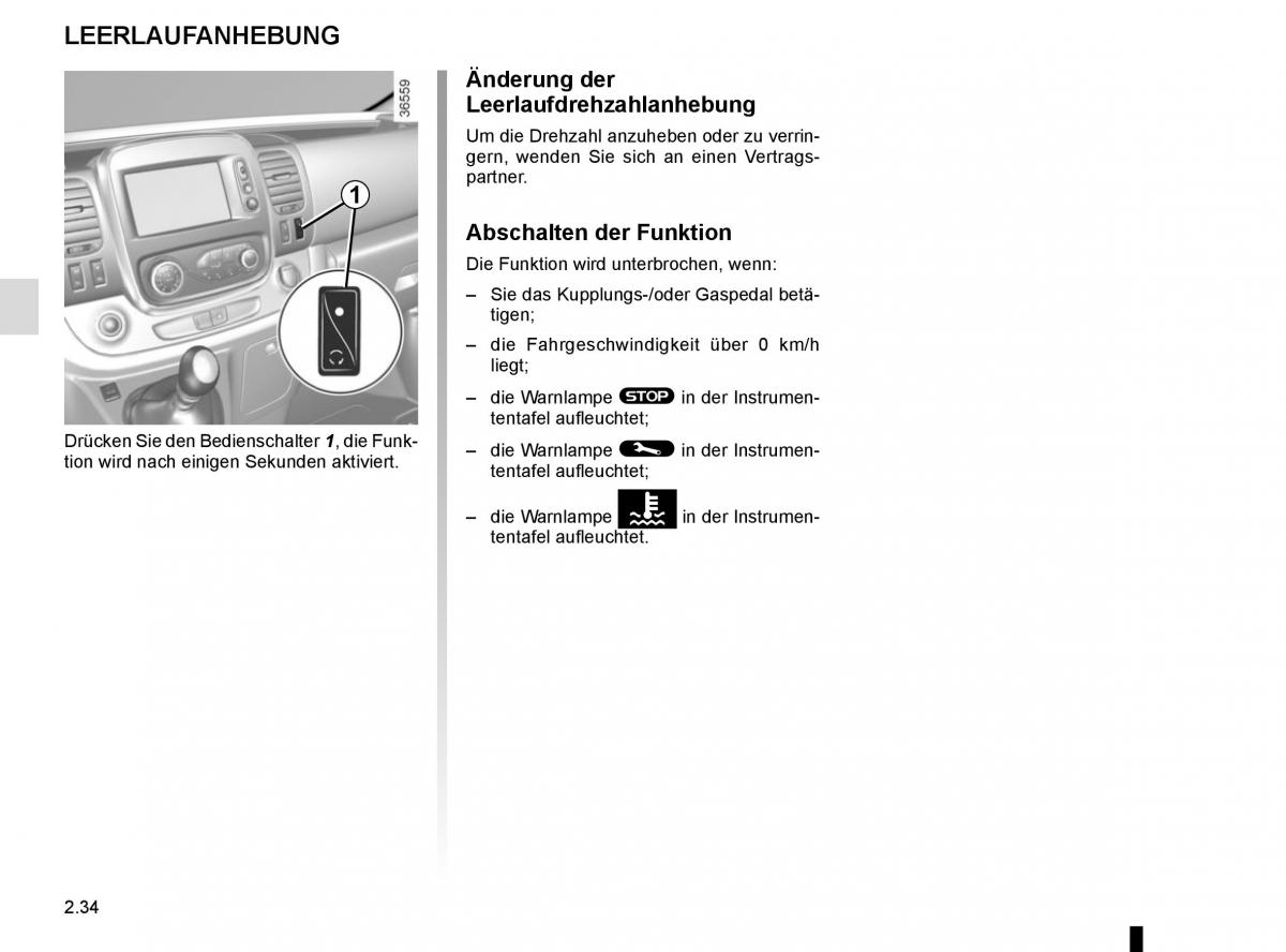 Renault Trafic III 3 Handbuch / page 154