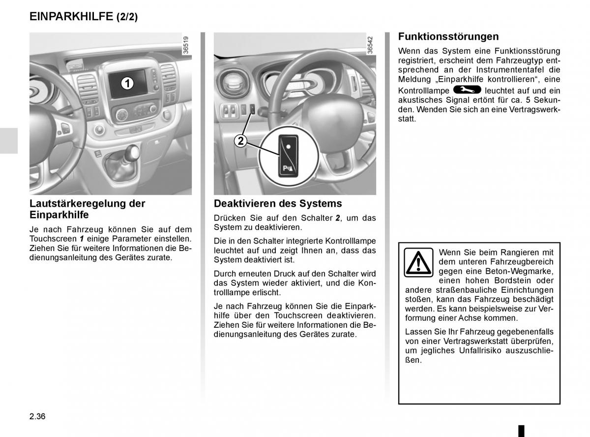 Renault Trafic III 3 Handbuch / page 156