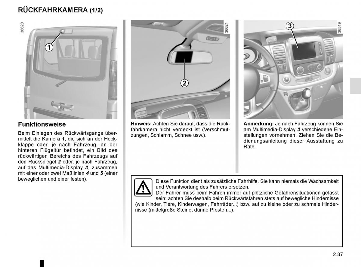 Renault Trafic III 3 Handbuch / page 157