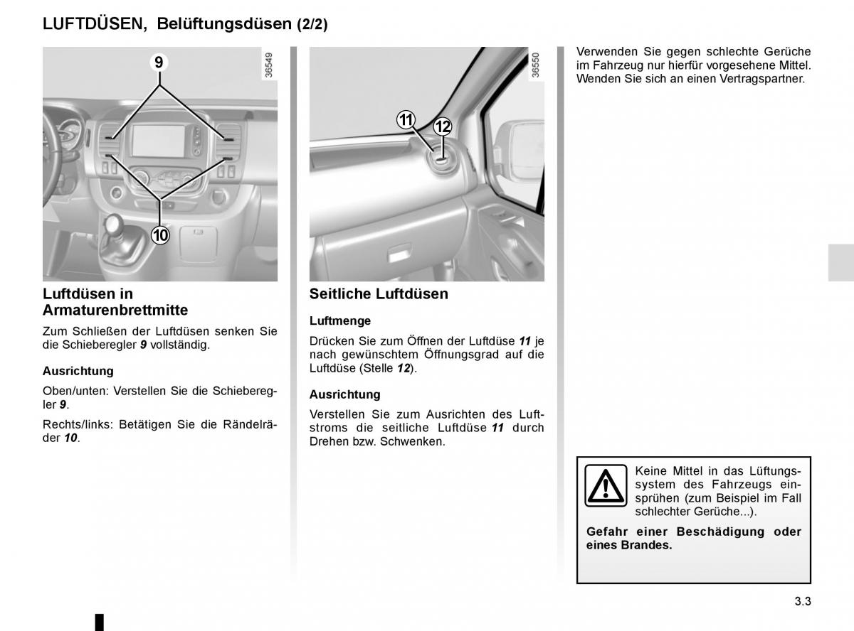 Renault Trafic III 3 Handbuch / page 161