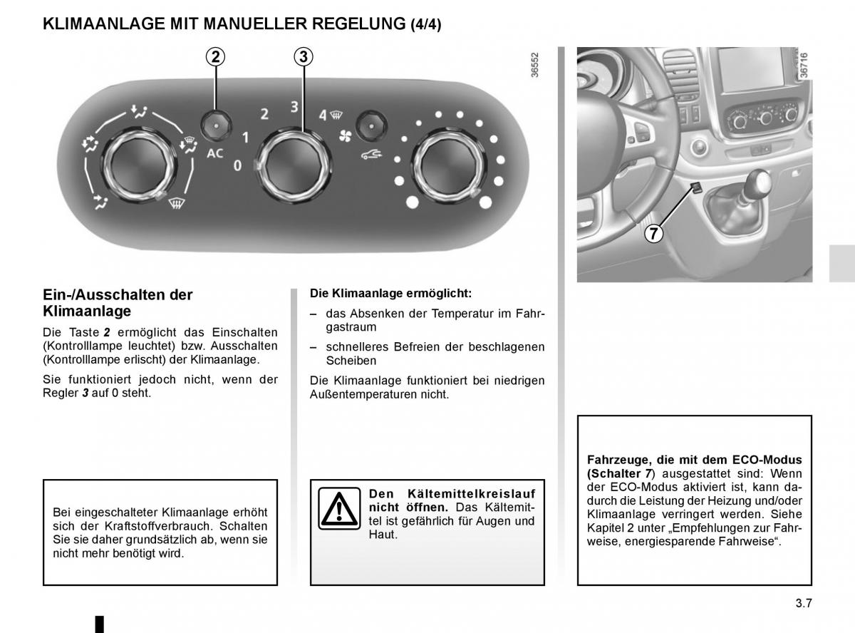 Renault Trafic III 3 Handbuch / page 165