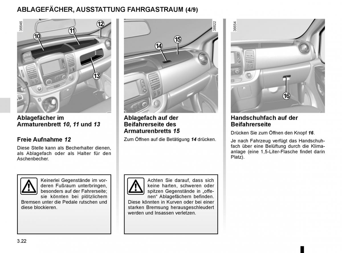 Renault Trafic III 3 Handbuch / page 180