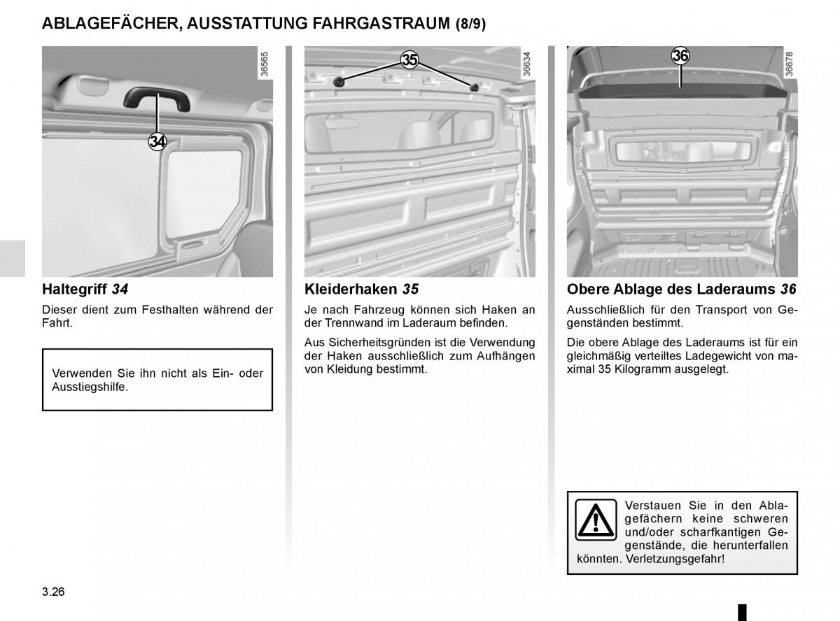 Renault Trafic III 3 Handbuch / page 184