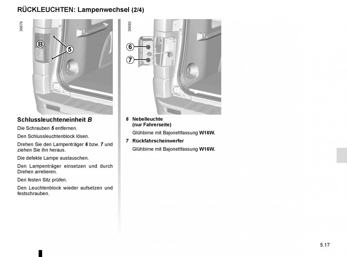 Renault Trafic III 3 Handbuch / page 233