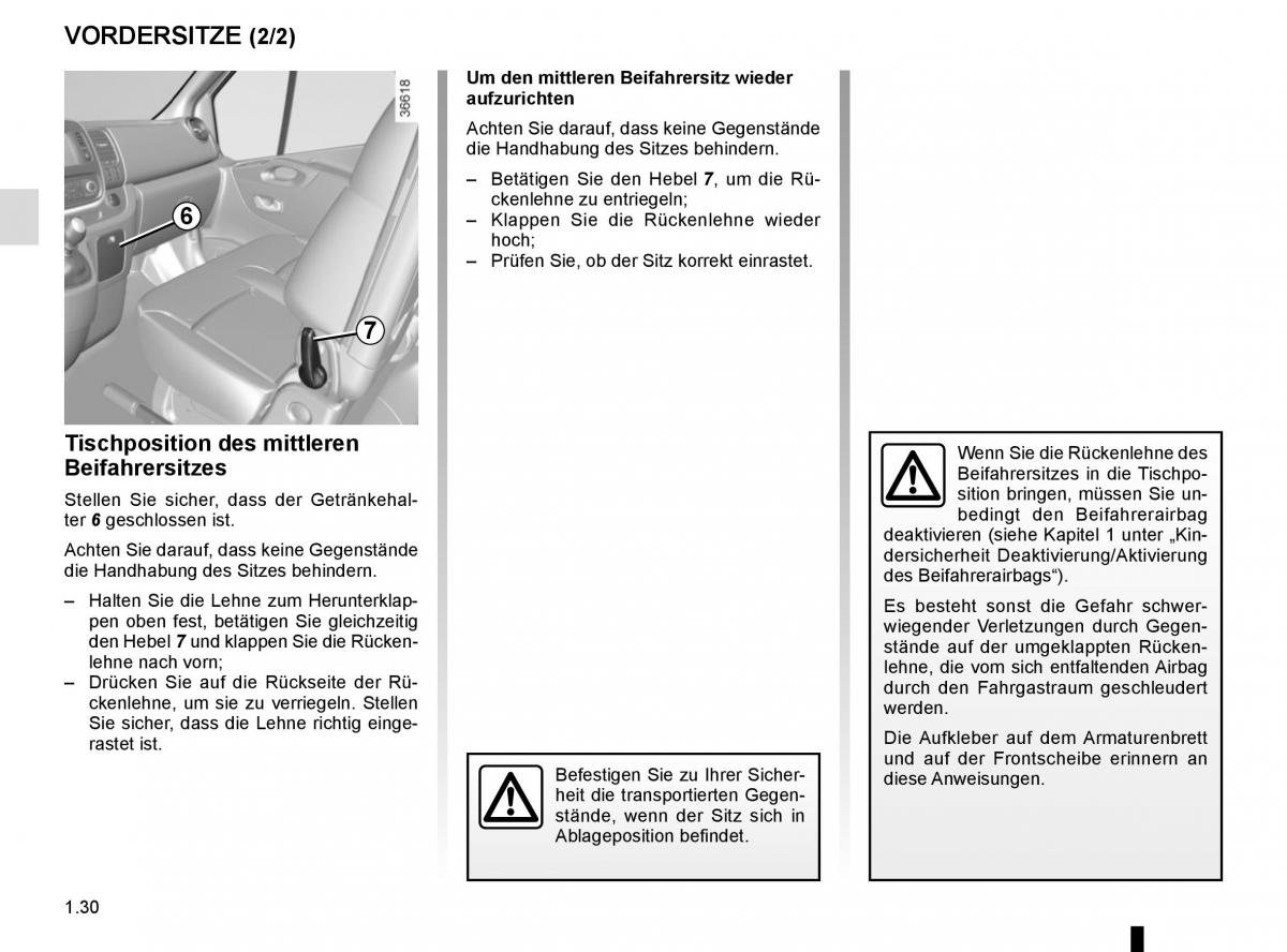 Renault Trafic III 3 Handbuch / page 36