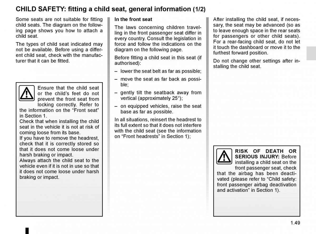 Renault Trafic III 3 owners manual / page 55