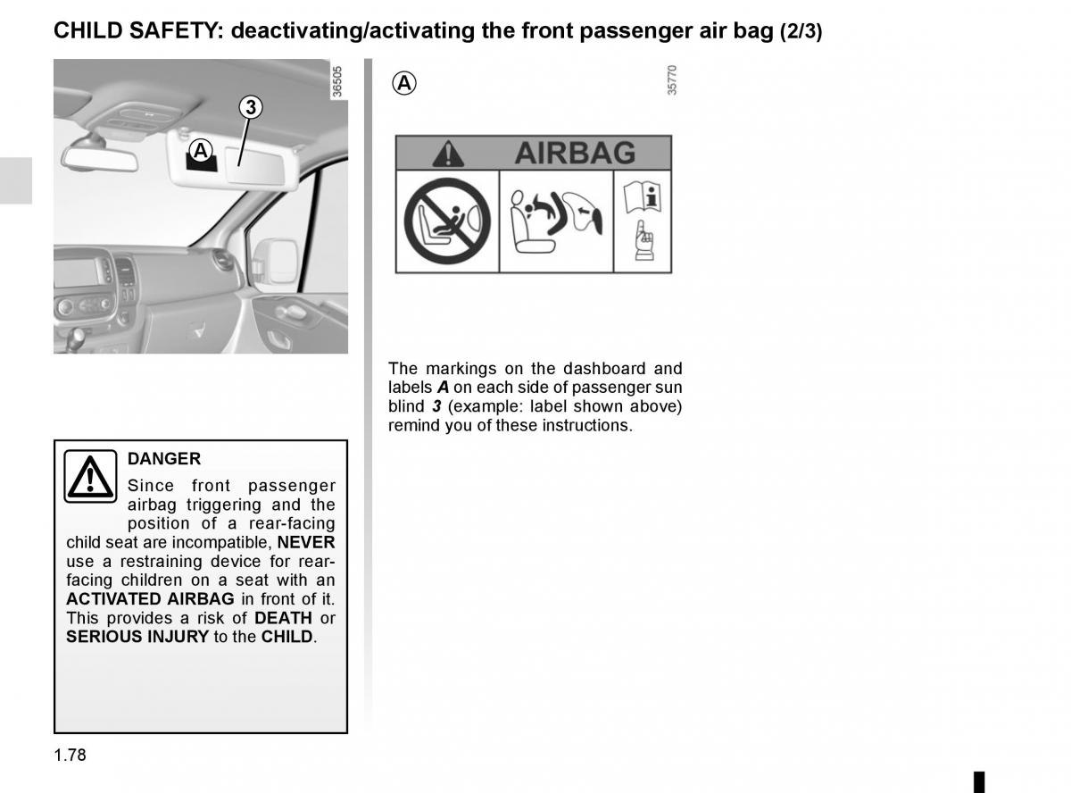 Renault Trafic III 3 owners manual / page 84