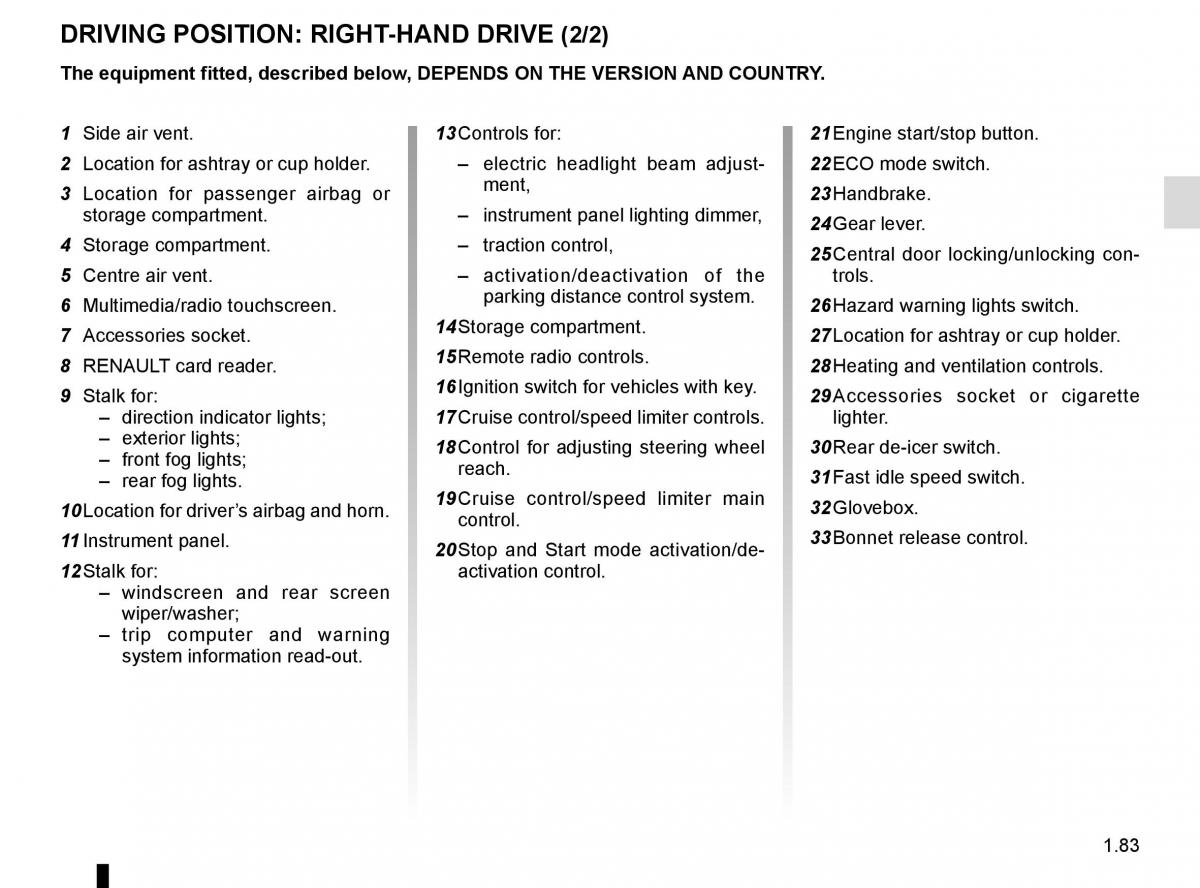 Renault Trafic III 3 owners manual / page 89