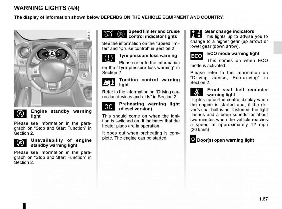 Renault Trafic III 3 owners manual / page 93