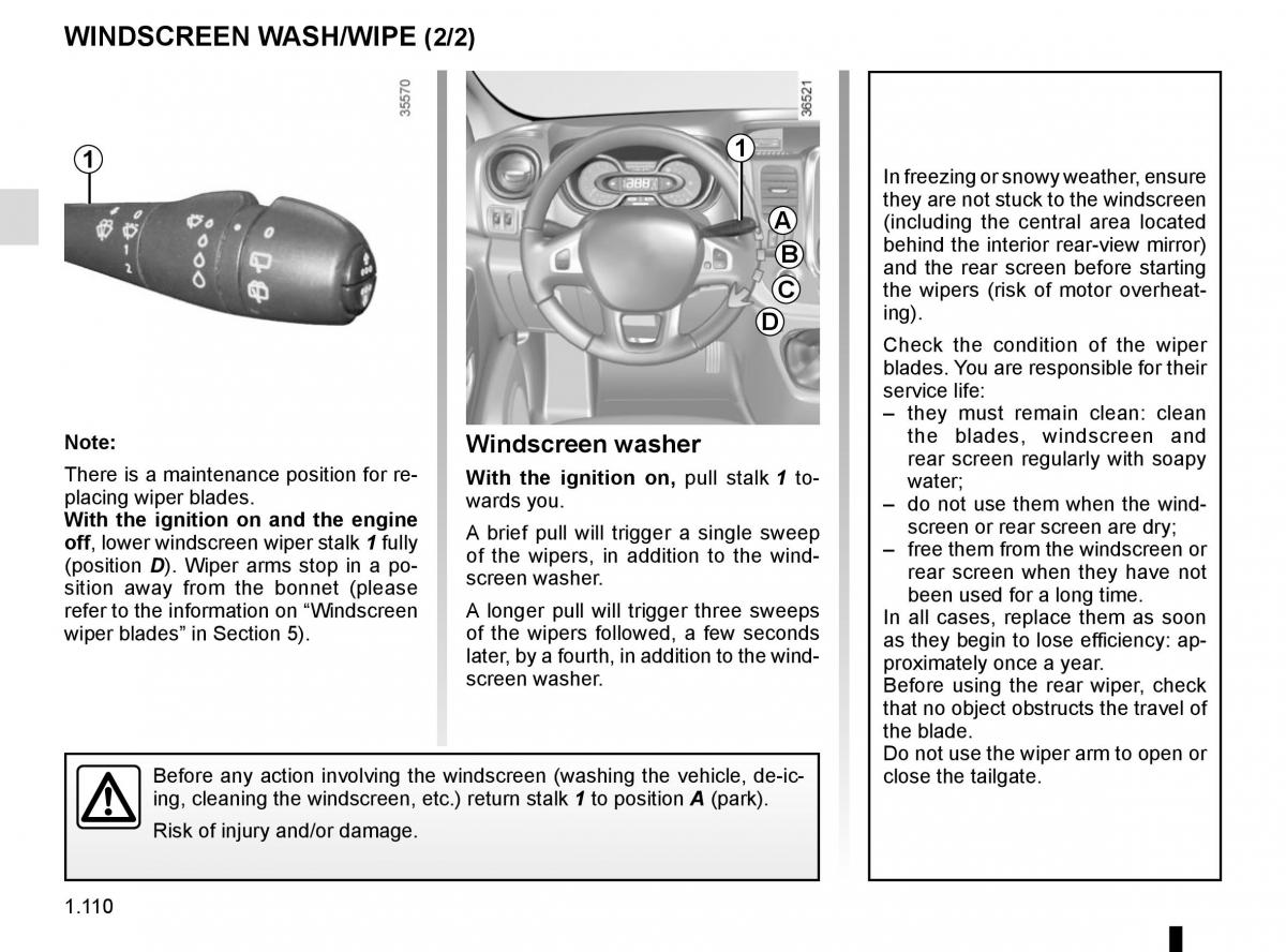 Renault Trafic III 3 owners manual / page 116