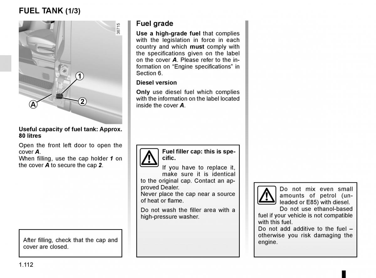 Renault Trafic III 3 owners manual / page 118