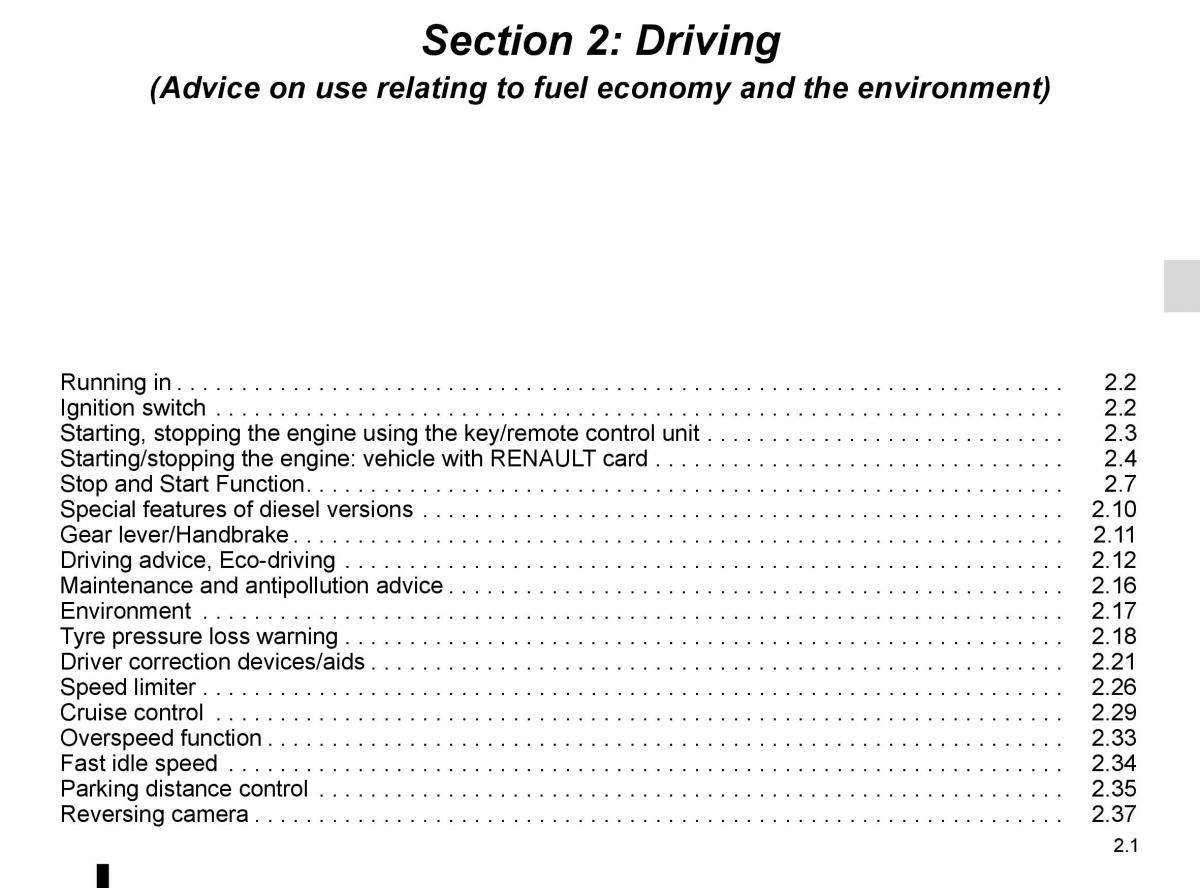 Renault Trafic III 3 owners manual / page 125